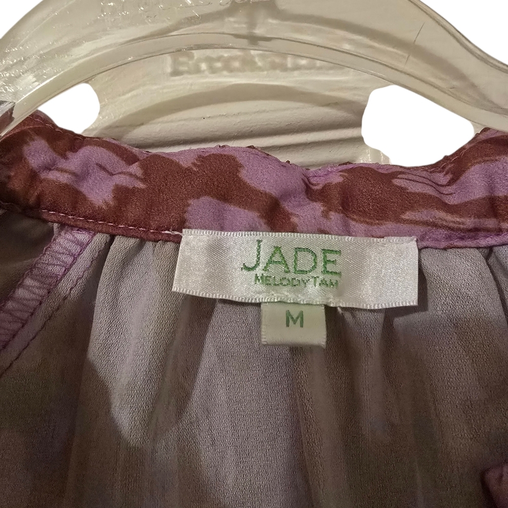 Jade by Melody Tam blouse, size M, pink & brown color. - Picture 5 of 8